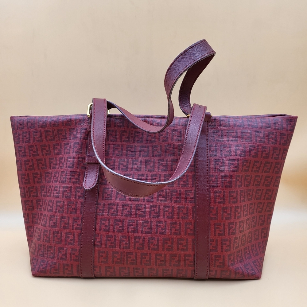 Fendi Rubino Zucchino Coated Canvas and Leather Tote..authentic.. w/COA.. - Picture 3 of 16